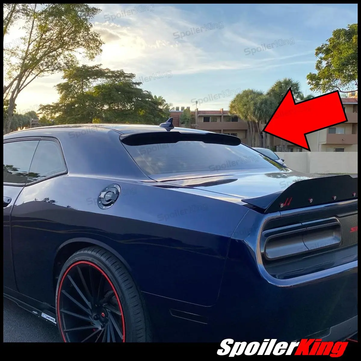 Dodge Challenger 2008-2023 Rear Window Roof Spoiler w/ Center Cut (380RC)