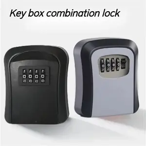 Waterproof Wall-Mounted Combination Lock Box: 4-digit combination lock, holds up to 5 keys, easy to install, ideal for home or office use