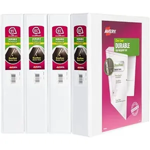 Avery AVE17576 1.5 in. Durable View White Binders, Pack of 4