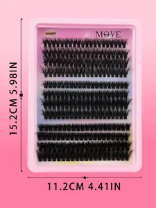 12 Rows 240 Clusters Individual Lashes in 3 Sizes: 50D,60D,80D, with Glue & Tweezers Included, Easy DIY at Home, Strong Adhesion Not Easy to Fall Off, Ideal Daily Wear to Magnify Eyes Instantly