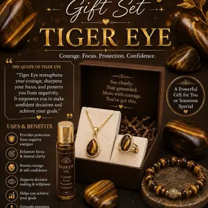 Tiger Eye Jewelry Gift Set, Fashion Unisex Costume Accessory, Gifts for Women, Female Necklaces for Women