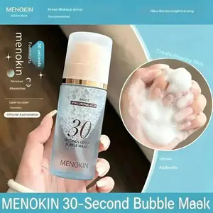 Menokin 30-Second Quick Revitalizing Bubble Mask, Hydrating Korean Skincare, Fast Absorption, 8-Hyaluronic Acid Formula, Calendula Soothing
