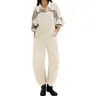 utcoco Women's Y2k Minimalist Denim Bib Jumpsuit - Casual Wide Leg Baggy Overalls, Boyfriend Fit, Patchwork Design, Trending Clothes, Comfortable 1-Piece Jeans for Women Outfits