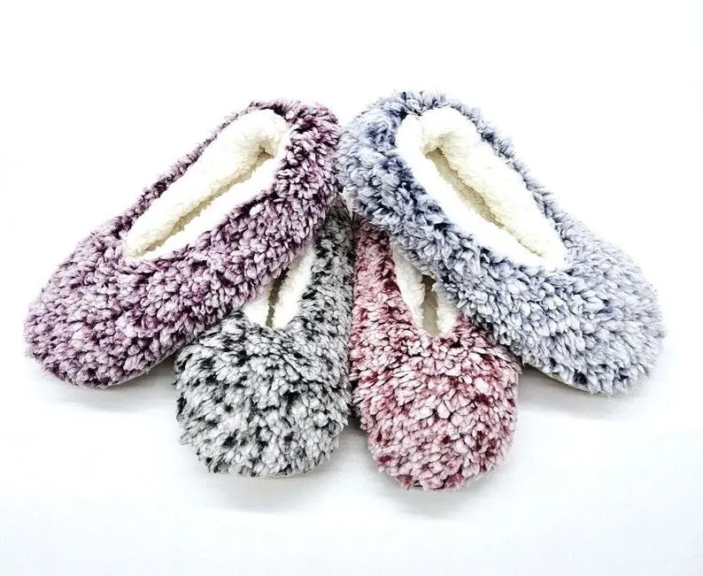 Women's Ultra Soft Faux Fur Sherpa Lined Indoor Slipper Socks - Non Skid House Shoes - Footwear, Walking Shoes