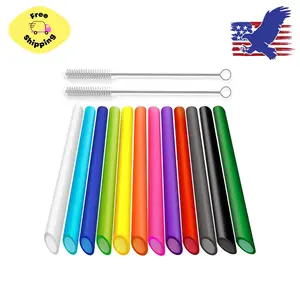 12 PCS Reusable Boba Straws, 10.5 Long x 0.51 Wide