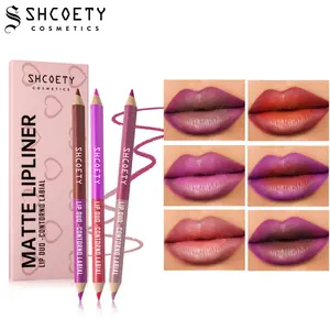 Lazy Girl Must-Have! 6Pcs Double Ended Matte Lip Liner Set - Line & Fill, Long Lasting Non-Drying Pencil for All Skin Tones