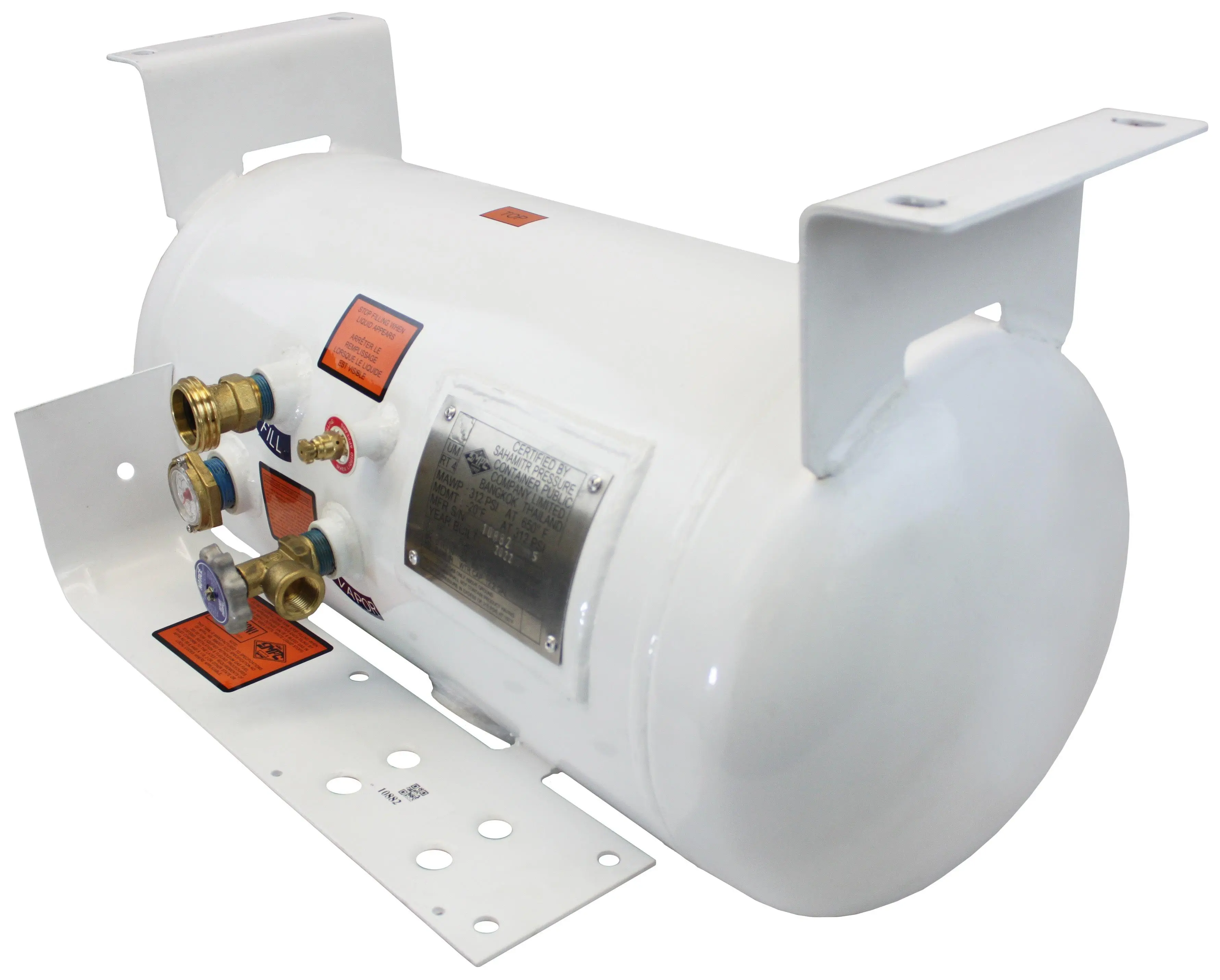 Flame King YSN122 12.2 Gallon ASME Horizontal Propane Tank | 12" x 28" | for RV, Van Or Trailers