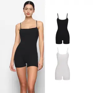 Skims Kardashian-style SOFT LOUNGE SCOOP ONESIE suspender jumpsuit with three-quarter length pants