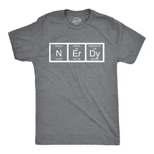 Nerdy Periodic Table T Shirt Funny Science Shirts Mens Mens Funny T Shirts Cool Vintage Fashion T-Shirt Gift Classic Menswear Science Apparel for Men Funny Nerd Short Sleeve Novelty Tees for Guys Light Grey