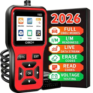 V500 New OBD2 Diagnostic Tool, Car Battery Voltage Test, DTC lookup, Engine Code Reader With Complete OBD2 Functionality, Reset, Mode 6 And 8, And More, Suitable For All OBDII/EOBD Vehicles After 1996+