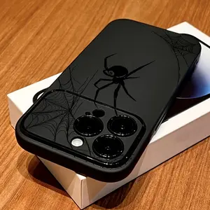 Phone Case - Black 8 Spider Black Handy Window Suitable for Iphone 17 Pro Max Phone Cases 17Air 17 Plus 16Plus 16E 16Promax 15 14 13 12 11 Series Full Coverage Shockproof Protective Phone Soft Shell, for Christmas Gifts for Family, Sisters, Friends