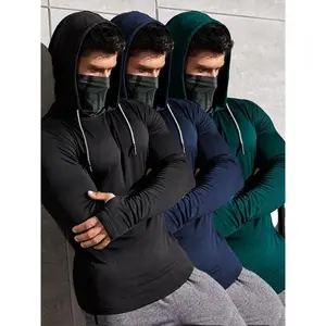 Men’s solid-color hooded sweatshirt, spring and autumn casual long-sleeve hoodie, everyday men’s top, sports hooded sweatshirt GARMENTARY