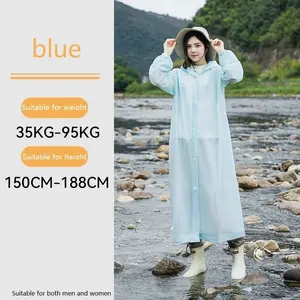 5pcs Reusable Raincoats, Blue, Waterproof Adult Travel Hiking Poncho, All Seasons Outdoor Gear
