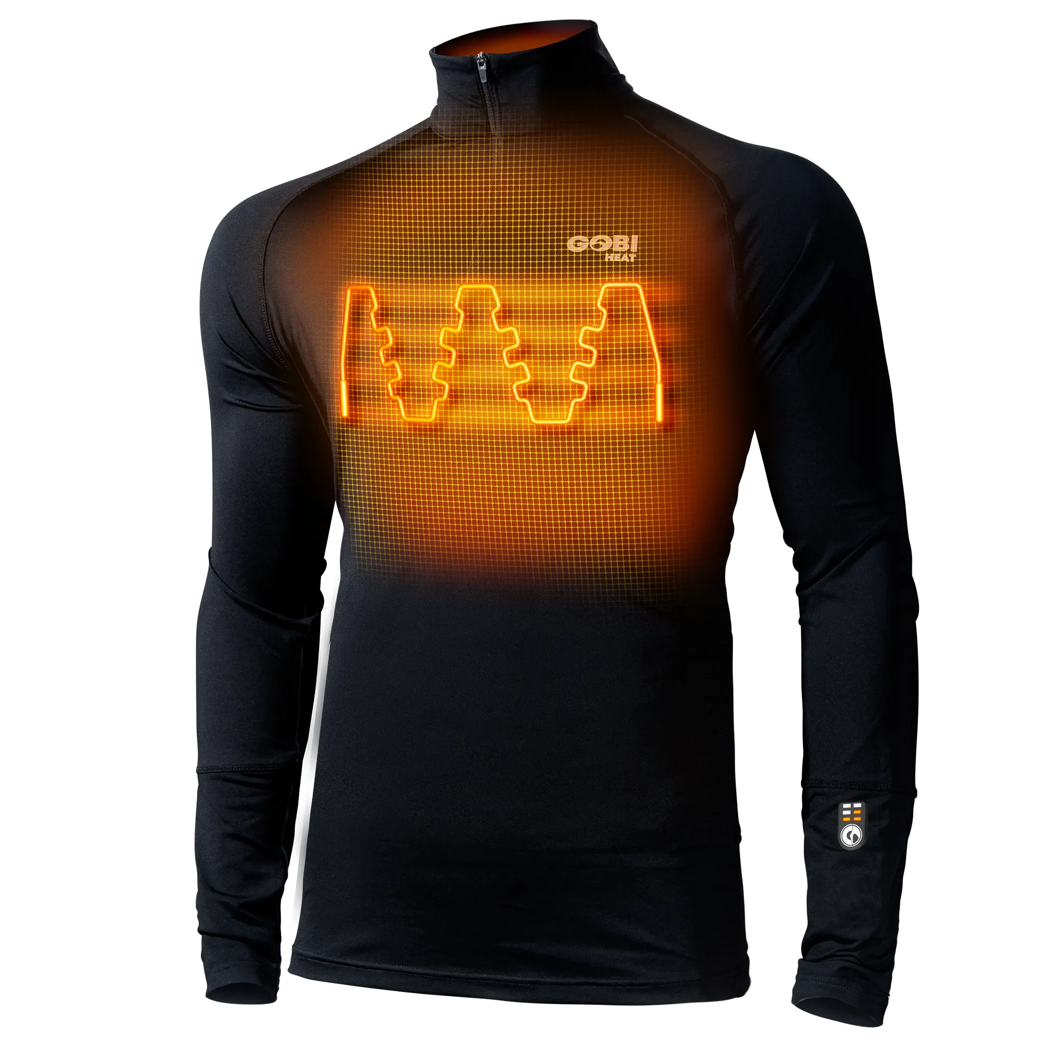 Men's Slim-Fit Flexible Fit Menswear Heating Thermal Base Layer Shirt - USB-Powered, Crew Neck Long Sleeve, 3 Heat Zones, Dual Control Technology, 10000mAh Battery, Machine Washable Thermal Fabric, Commuting Underwear