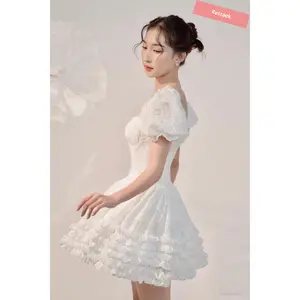 Daisy - Puff Sleeve Little White Dress