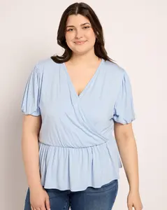 Plus Size Wrap Tie Top