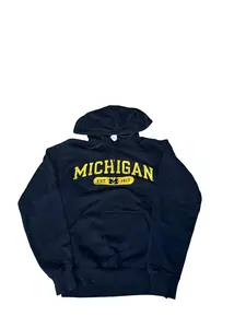 Vintage Michigan Half Zip Sweater Hoody - Medium Menswear Tops