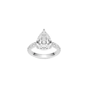 VAMERAY #33027 4.5 Carat Pear Cut Accent Pave Prong-Set Engagement Ring