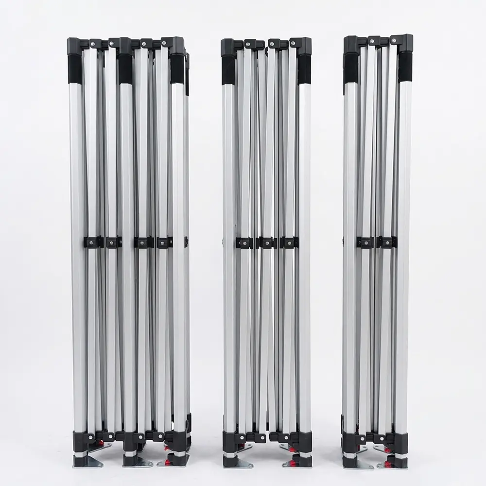 40mm Hexagonal Aluminum Canopy Tent Frame, 3-Level Adjustable Height, Pinch-Free Buttons, Square Legs, Lightweight Durable Strong Pop Up Collapsible Replacement Shelter Frame Set with Roller Bag