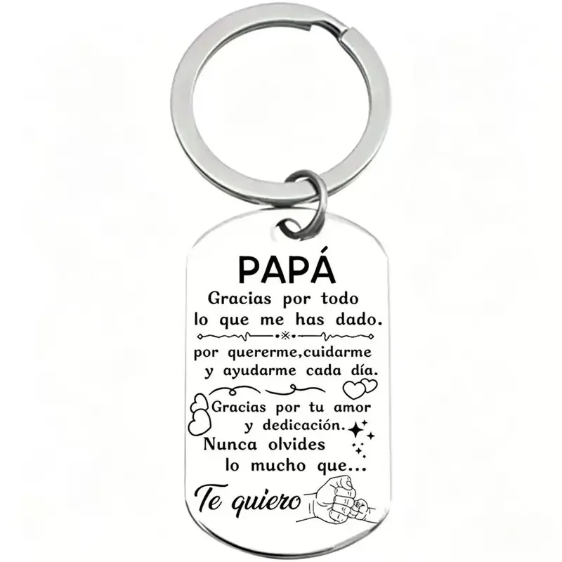 【Father's Day Gift】1-Piece Stainless Steel Keychain for Men, Polished Metal Look Elevates Any Key, Stainless Steel Resists Daily Wear, Car Key Accessory, Birthday Gift Fit, Holiday Gift Pick Authentic Keychain