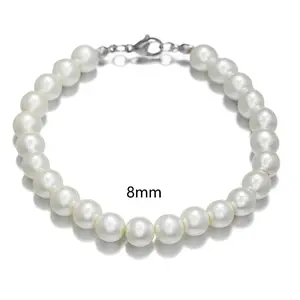 Simple Anti-Pearl Bracelet For Men Trendy Stainless Steel Beads Women Bracelet Fashion Pearl Jewelry Party Accessories Gift