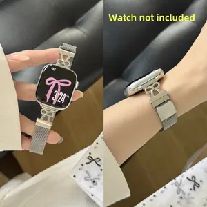 Women's Soft Comfortable Milanese Butterfly Knot Watch Band, Smartwatch Strap, Compatible with Iwatch Ultra/series/s10-S11/se Models, Smart Watch Straps