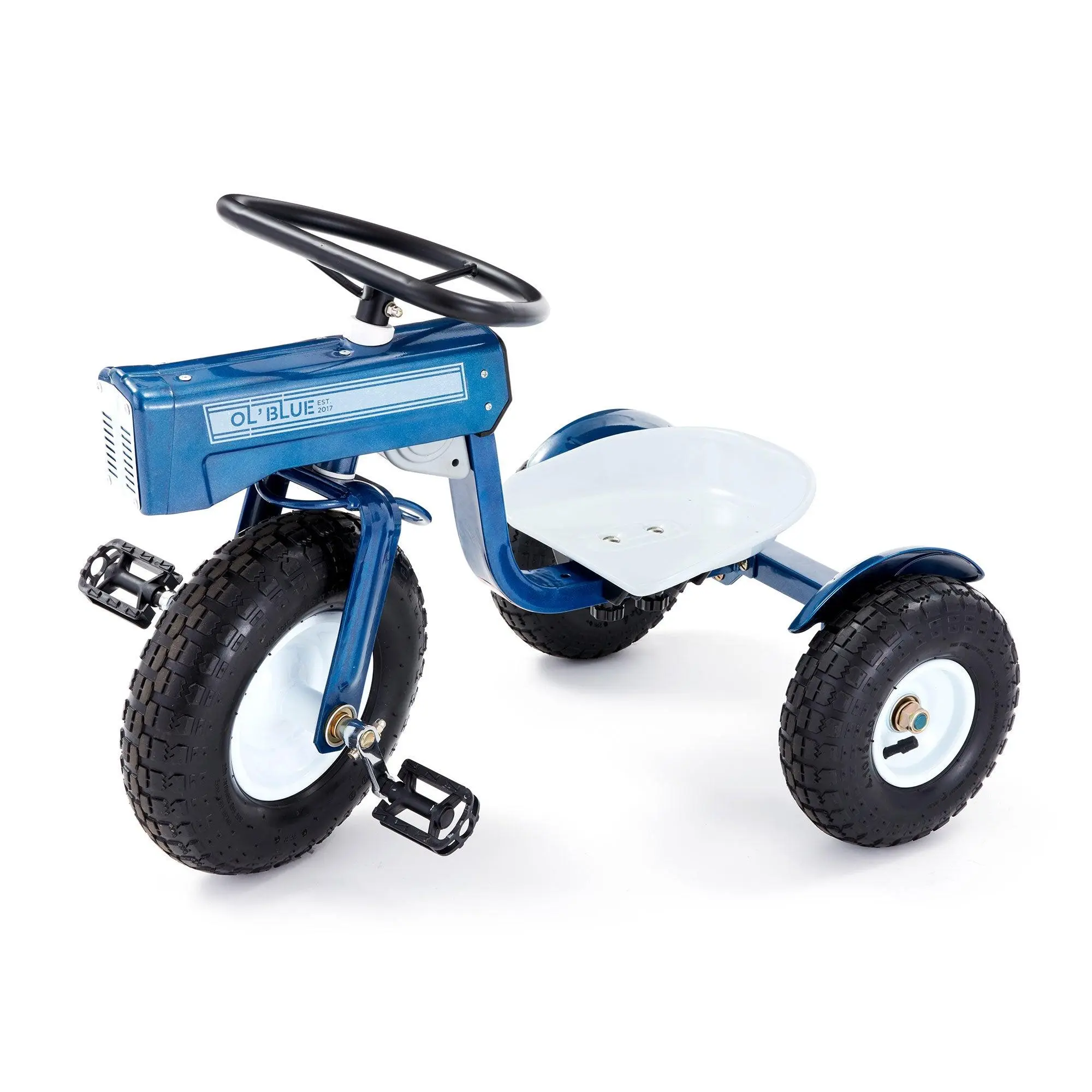 Tricam Ol' Tractor Tricycle, 22" Steel Toddler Bike Kids Ride On Toy, Blue/Pink Tricam Ol' Tractor Tricycle, 22" Steel Toddler Bike Kids Ride On Toy, Blue/Pink