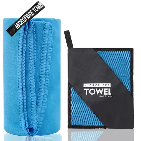 Portable Sports Quick-Drying Microfiber Towel - Polyester Colorblock Double-Sided 2-Color, Smooth, Super Absorbent, Soft, Lightweight, Breathable, Anti-Bacterial, Machine Wash Safe, Cooling Travel Towel for Gym, Yoga, Travel Towels