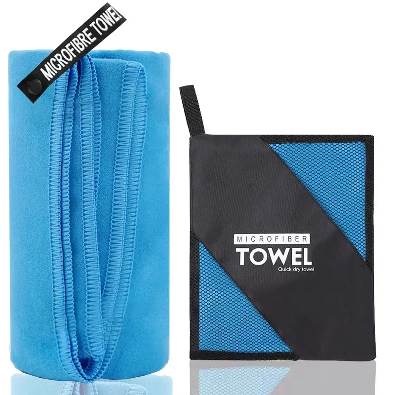 Portable Sports Quick-Drying Microfiber Towel - Polyester Colorblock Double-Sided 2-Color, Smooth, Super Absorbent, Soft, Lightweight, Breathable, Anti-Bacterial, Machine Wash Safe, Cooling Travel Towel for Gym, Yoga, Travel Towels