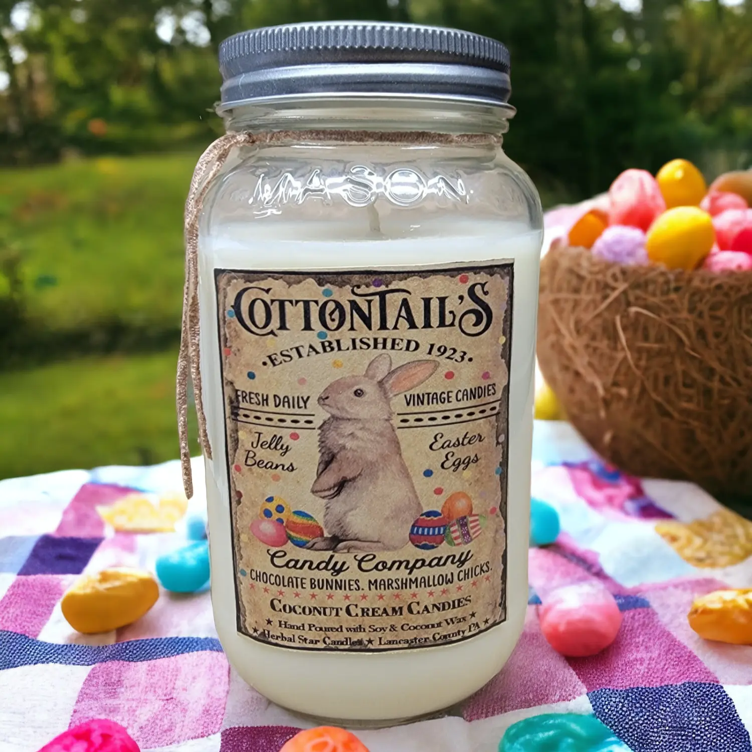 Coconut Cream Candies Mason Jar Candle 24 Ounce