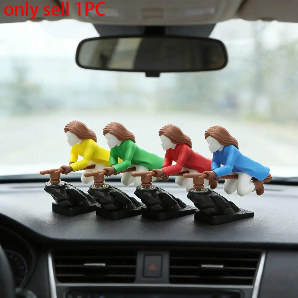 Broomstick Dashboard Drift Ornaments, Inertial drift decorative ornaments, Car Decoration Gift Featuring Witches and Wizards, Dashboard Accessories Gift for Car Enthusiasts, Car Interior Decor, Vehicle Decoration