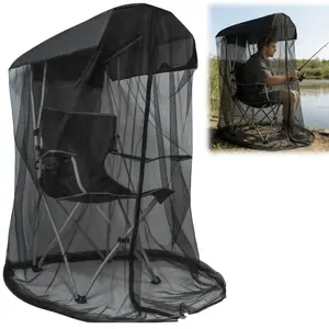 Mark Lamp Outdoor Camping Fishing Mosquito Net Cover, Waterproof Canopy, Zipped Opening, Insect-Proof, Breathable Fabric, Sunshade Chair