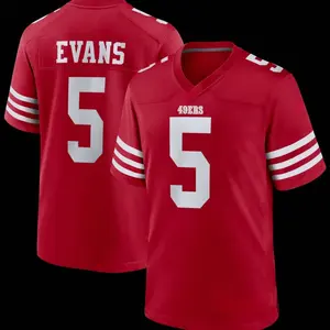 Unisex Football inspired by Evans 5 San Francisco  Game Jersey - Scarlet