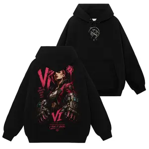 Game X Limited Vi #8 League of Legends Cyberpunk Inspired T-Shirt Sweatshirt Hoodie LOL Champions Graphic Tee for Gamers, Anime Style Streetwear, Unisex Gift Shirt
