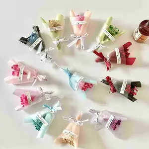 Mini Dried Baby's Breath Bouquet Gift Box | Natural Preserved Gypsophila Floral Arrangement | Elegant Wedding Favor for Guests | Rustic Party Keepsake for Adult Recipients | US Celebration Essential