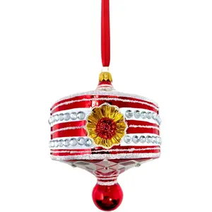 Red Harlequin Lantern Glass Ornament
