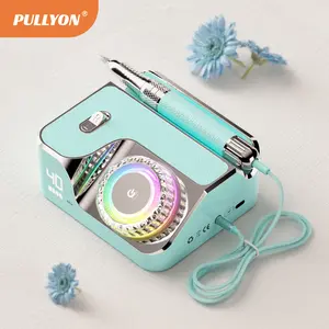 Pullyon Yunzuan PRM40000 Motor Nail Polisher Machine 1000-40000rpm LED UV Pink Battery DC 12V Silent Low Vibration Energy Efficient Matte Finish Brush Manicure Smooth Cuticles Blue