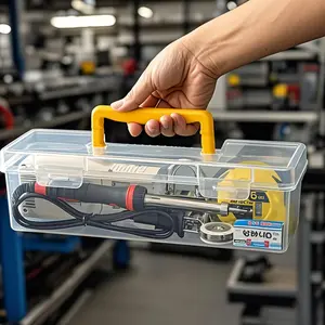 Portable Handheld Tool Box with Lid, Screw Accessory Storage Case, Craft Parts Sorting Organizer Bin, Household Hardware Storage Box, Desktop Drawer Storage Organizer for Home DIY and Outdoor Work