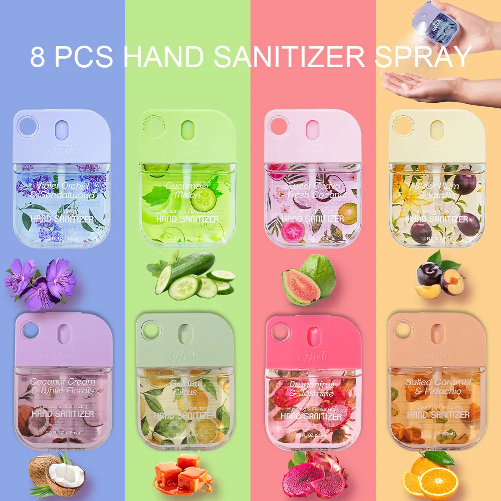 Wish Power Mist Hydrating Hand Sanitizer Spary Fragrance，Gift Box，Cute and Portable，leaves hands sanitized, hydrated, and delicately scented，Suitable