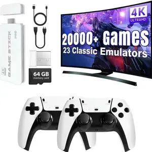 Retro m15 Games Console - 2 Wireless Controllers, 4K HD Output with 64GB SD Card, Portable Gaming Products, Perfect for Kids & Adults