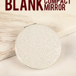 Shiny Leather Flip Makeup Mirror, Compact Round Rectangular Design, Perfect Gift for Women, Portable and Stylish