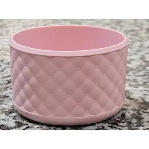 cup Bloom Diamond Silicone Boot Bumper--=%2=- Sleeve=%2=-- Pink Quilted Design for Tumbler Protection Against Scratches Dents & Loud Noises