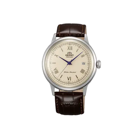 Orient Bambino Version 2 Men's Automatic Analog Wristwatch - 40.5mm Round Face Dress Watch, Stainless Steel Watch, Hacking, Domed Mineral Crystal, 40-Hour Power Reserve, 30M-50M Water Resistance, Buckle Clasp, Calendar, 12-Month Warranty, TAC00009N0