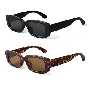 2Pcs Rectangle Sunglasses for Women Men Fashion Small 90s Style Sun Glasses UV400 - Home Improvement.