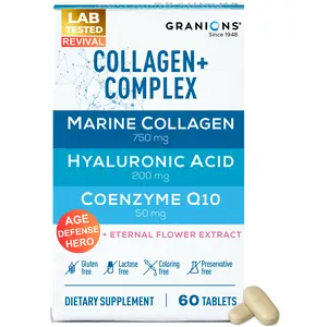 Collagen Complex – 750mg Marine Collagen, Hyaluronic Acid, CoQ10 & Minerals – 60 Tablets