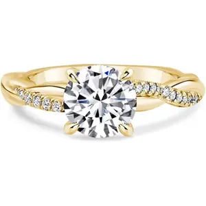 1.25/2.0ct Moissanite Engagement Ring,D Color VVS1 Clarity,7mm Round Brilliant Cut,4-Prong Twist Band 925 Sterling Silver princess cut Solitaire Ring halorings