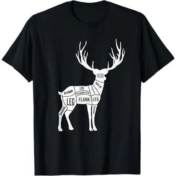 Deer Hunting Venison Butcher Cuts for Bow Rifle Hunters T-Shirt