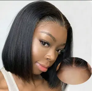 Glueless Bob Wig Human Hair 180 Density Pre Plucked 4x4 Closure Lace Front Wigs for Black Women Quick Stylish Comfortable Wear and Go