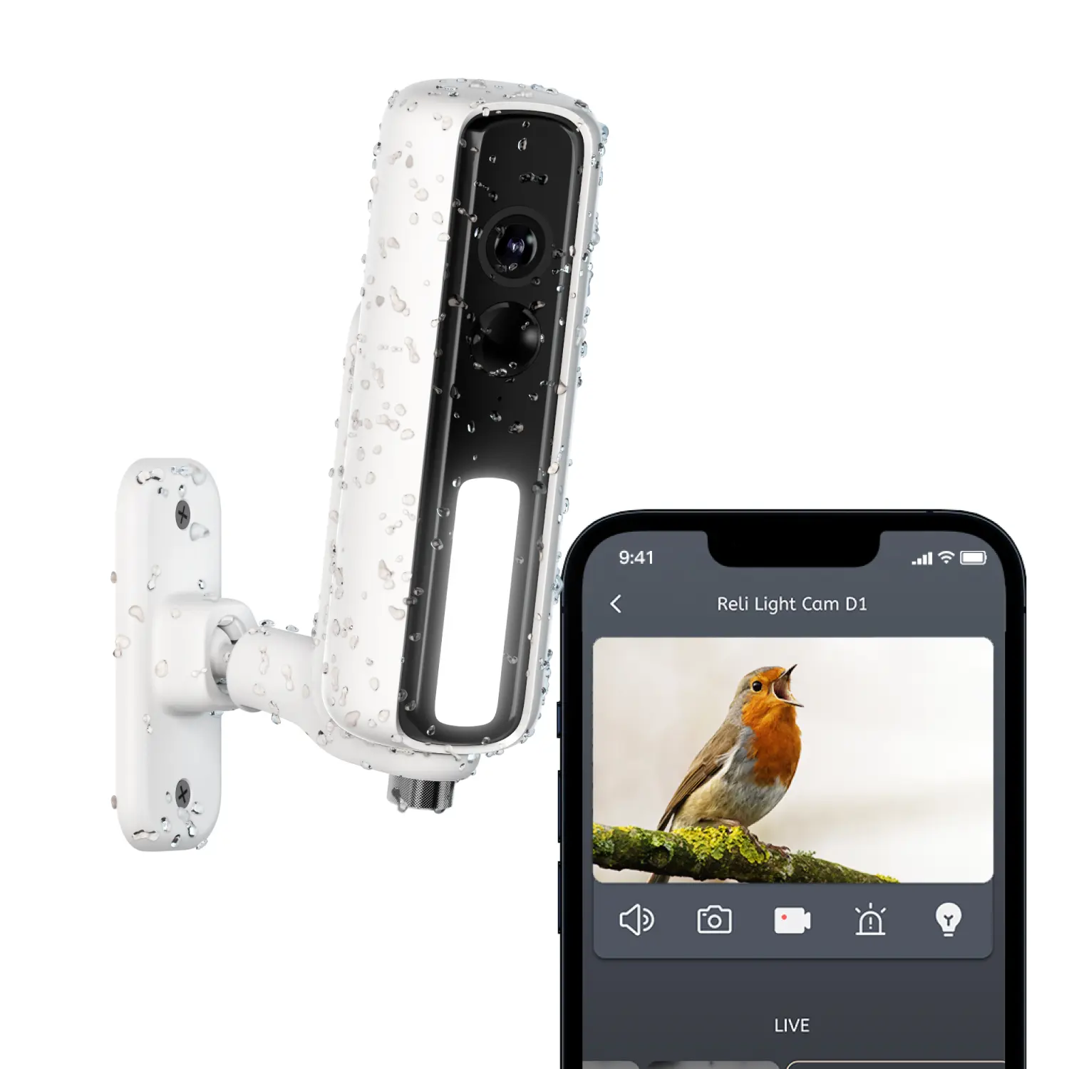 RELI Pet Camera Outdoor Wireless with 5-Month Battery Life, Professional Bird Cameras for DIY Birdhouse & Bird Feeder, WiFi Outdoor Camera for Nesting Box, SD/Cloud Storage, Ideal for Bird Watching