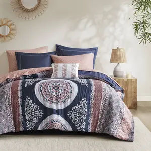 Boho Comforter Set with Bed Sheets, Bad in a Bag - Fits Mattresses up to 12" Thick, Cozy & Stylish Bedding Solution, Isolde